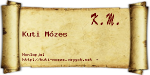Kuti Mózes névjegykártya