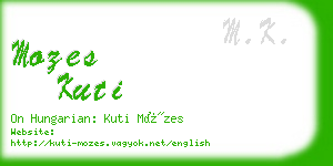 mozes kuti business card